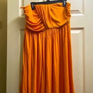 Orange Strapless Dress
